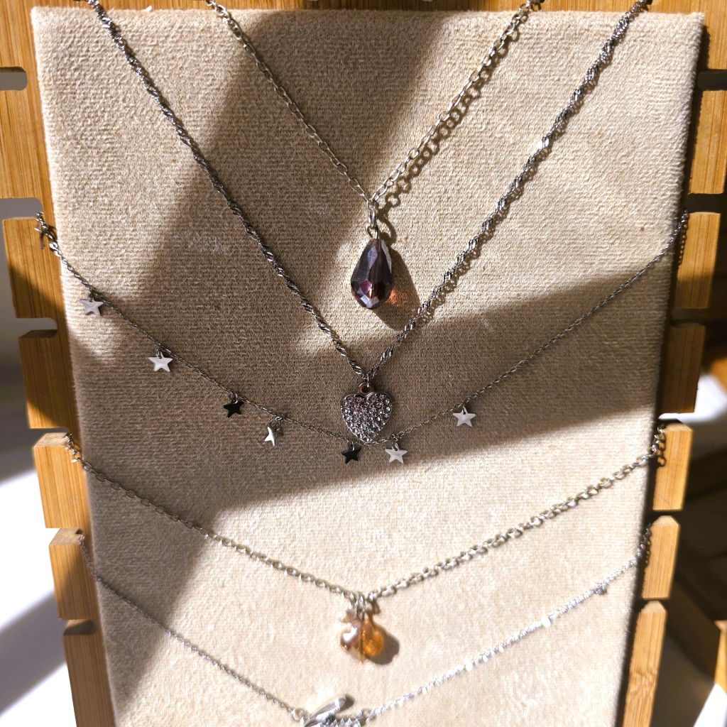 ketting-druppel-paars-zilver