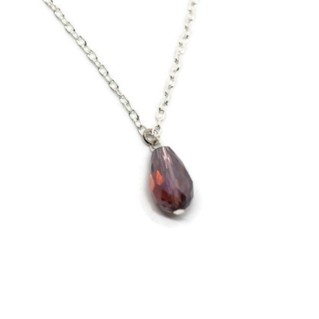 ketting-druppel-paars-zilver