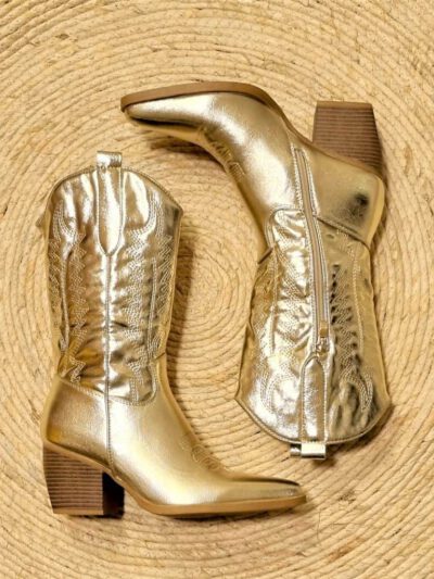 dames-laarzen-goud-cowboyboots