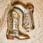 meisjes-cowboy-laarzen-goud-kids-boots-half-hoog-model