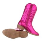 meisjes-cowboy-laarzen-roze-fuchsia-kids-boots-half-hoog-model