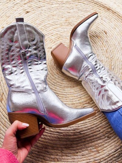 cowboy-laarzen-dames-zilver