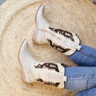 dames-western-laarzen-zilver-beige