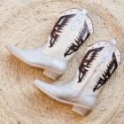 dames-western-laarzen-zilver-beige