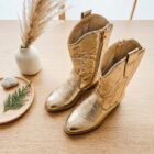 meisjes-cowboy-laarzen-goud-kids-boots-half-hoog-model